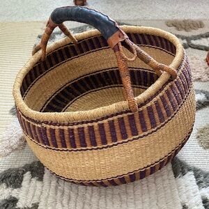 AFRICAN MARKET BASKETS Large Market Basket - Natural Blue Ochre